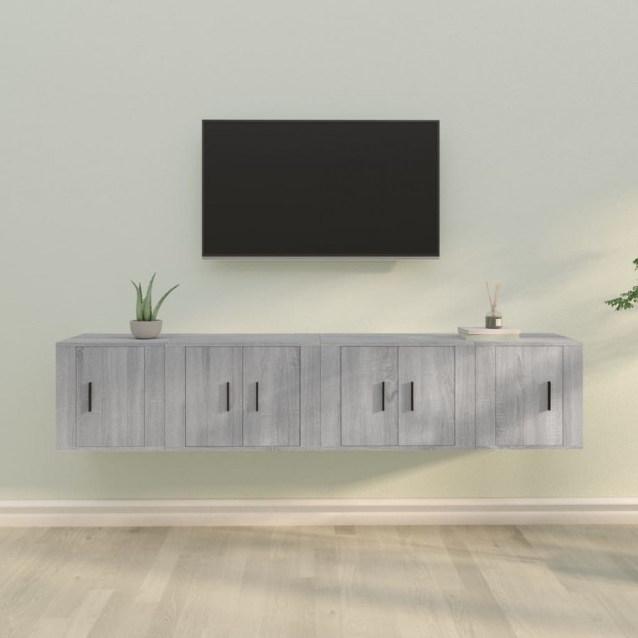 Ensemble de meubles TV 4 pcs Sonoma gris Bois d'ingénierie