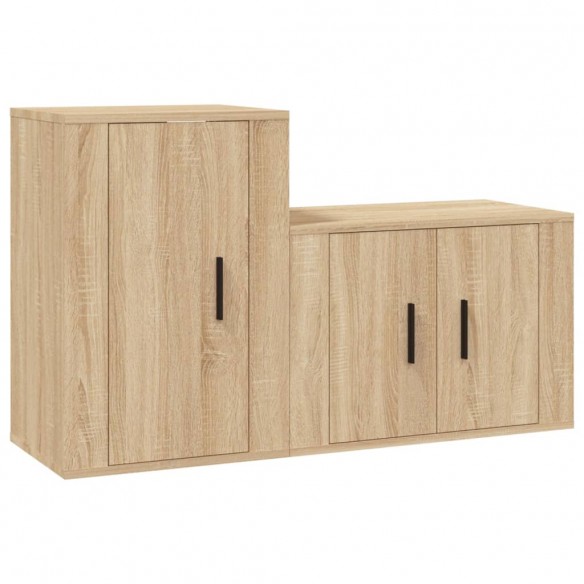 Ensemble de meubles TV 2 pcs chêne sonoma bois d'ingénierie