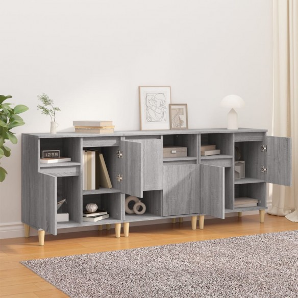 Buffets 3 pcs sonoma gris 60x35x70 cm bois d'ingénierie