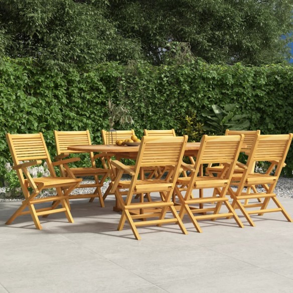 Chaises de jardin pliantes 8 pcs 55x62x90 cm bois massif teck