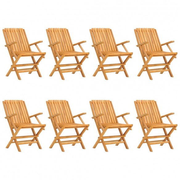 Chaises de jardin pliantes 8 pcs 61x67x90 cm bois massif teck