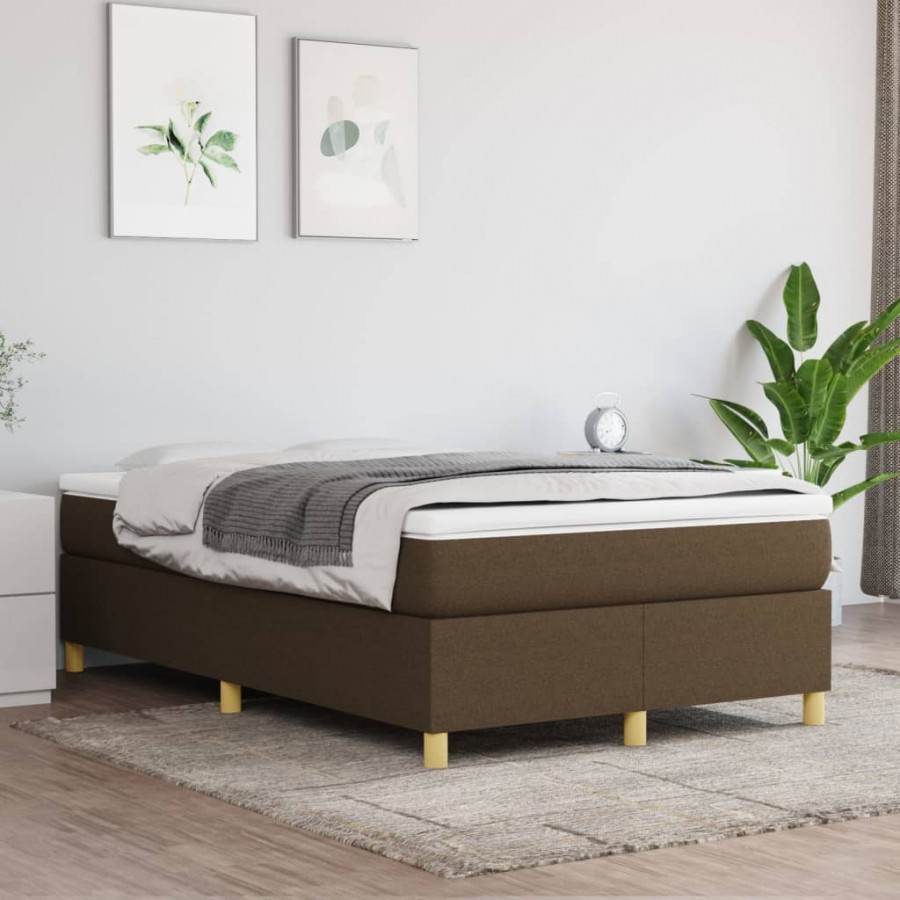 Sommier à lattes de lit avec matelas Marron foncé 120x200 cm