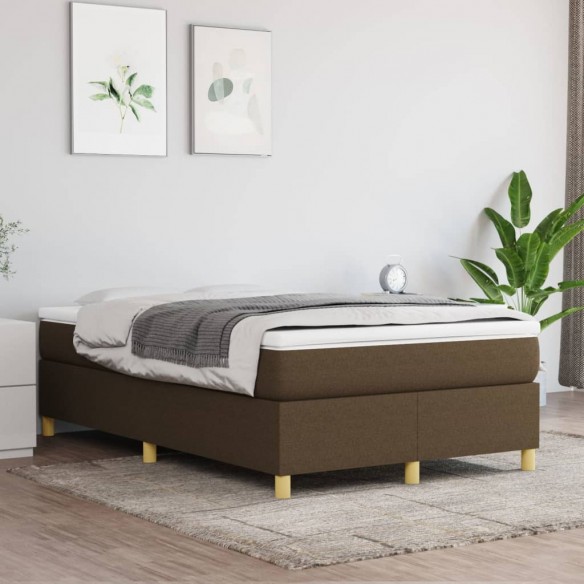 Sommier à lattes de lit avec matelas Marron foncé 120x200 cm