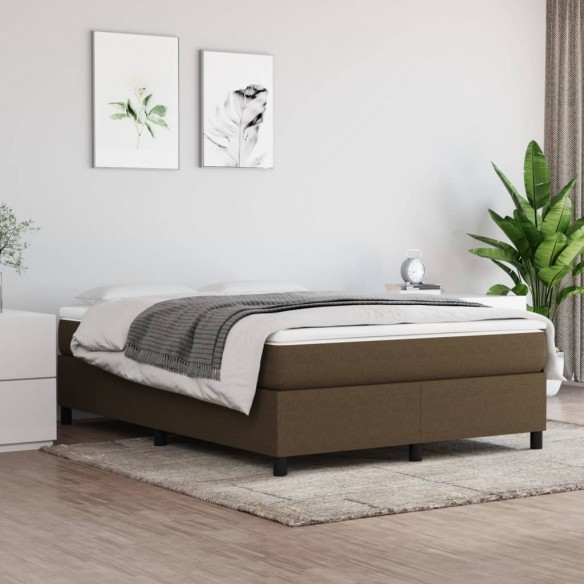 Cadre de lit avec matelas Marron foncé 140x190 cm