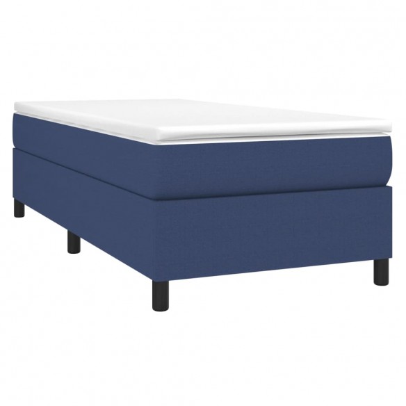 Cadre de lit avec matelas Bleu 80x200 cm Tissu