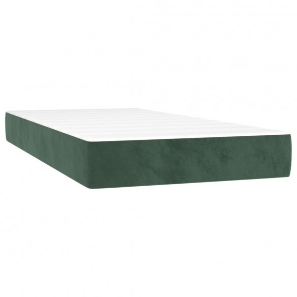 Sommier à lattes de lit avec matelas Vert foncé 90x200 cm