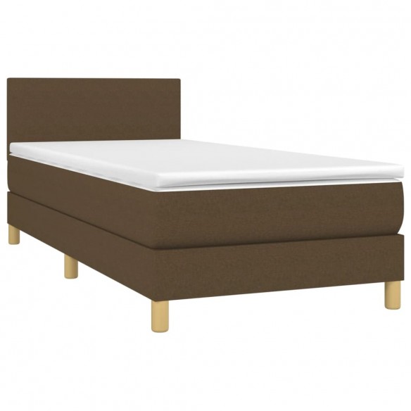 Cadre de lit avec matelas Marron foncé 90x200 cm