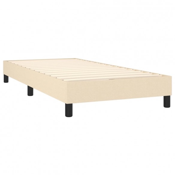 Cadre de lit avec matelas Crème 90x200 cm Tissu