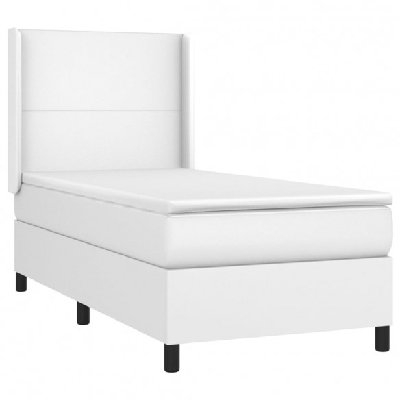 Cadre de lit matelas LED Blanc 90x200cm Similicuir