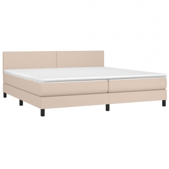 Cadre de lit avec matelas LED Cappuccino 200x200 cm