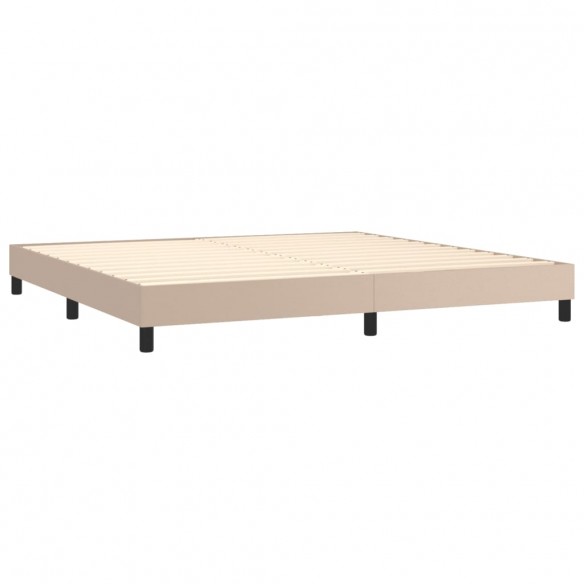 Cadre de lit avec matelas LED Cappuccino 200x200 cm