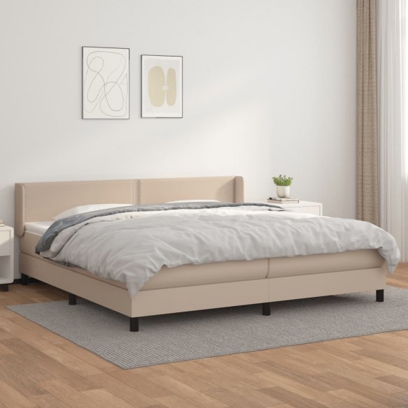 Sommier à lattes de lit avec matelas Cappuccino 200x200 cm