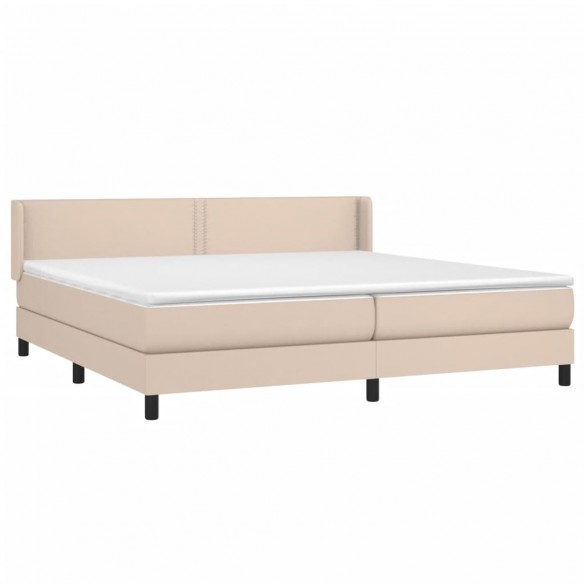 Cadre de lit avec matelas Cappuccino 200x200 cm