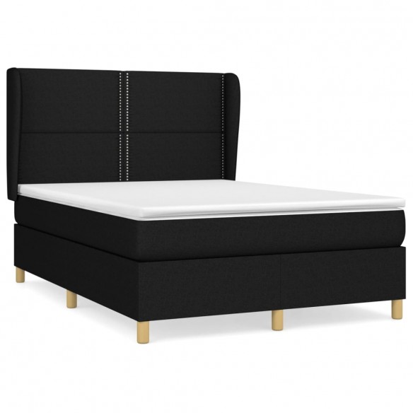 Cadre de lit avec matelas Noir 140x190 cm Tissu