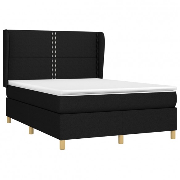 Cadre de lit avec matelas Noir 140x190 cm Tissu