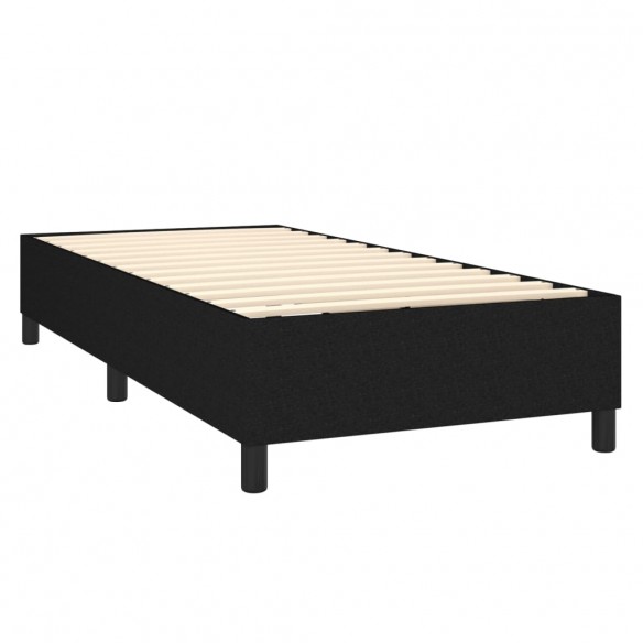 Cadre de lit avec matelas Noir 90x200 cm Tissu