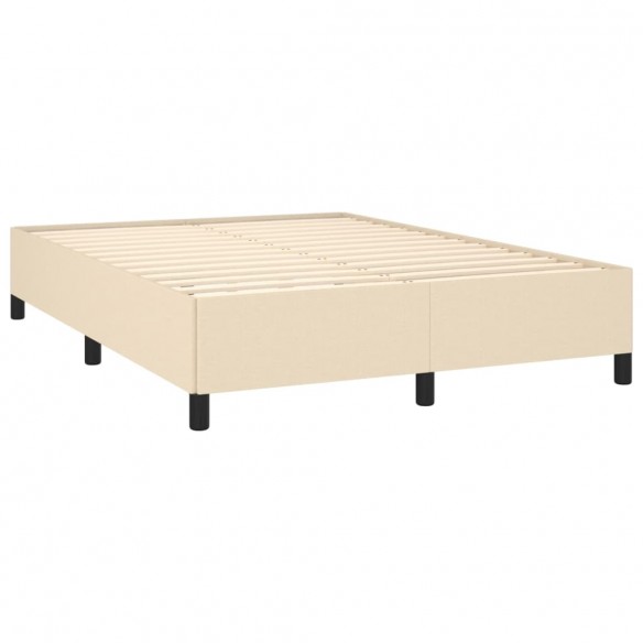 Cadre de lit avec matelas Crème 140x200 cm Tissu