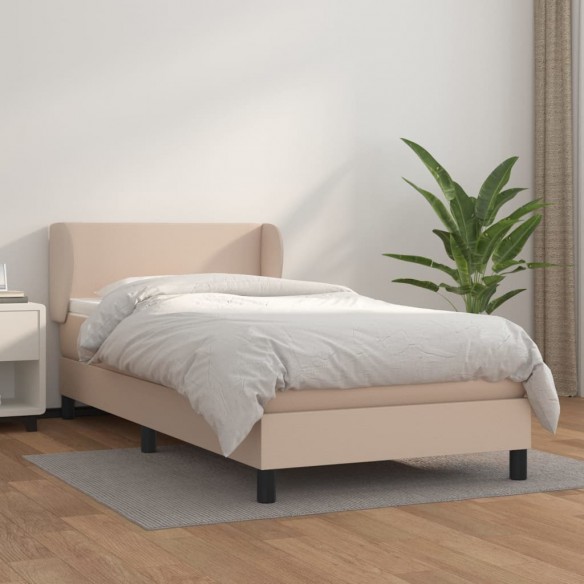 Sommier à lattes de lit avec matelas Cappuccino 90x200 cm