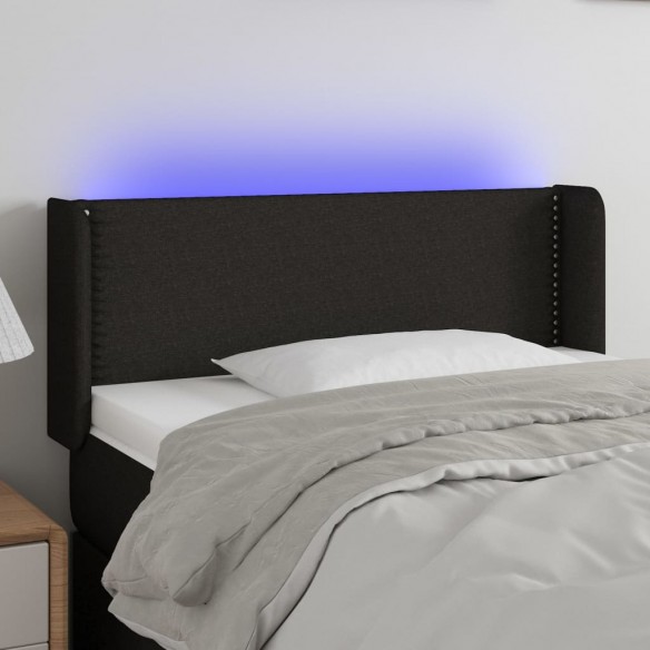Tête de lit à LED Noir 103x16x78/88 cm Tissu