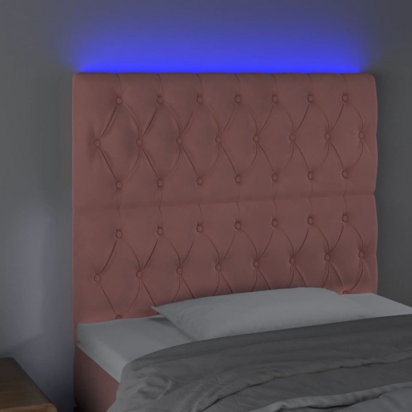 Tête de lit à LED Rose 100x7x118/128 cm Velours