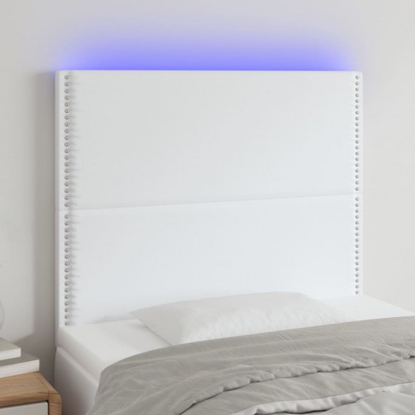 Tête de lit à LED Blanc 80x5x118/128 cm Similicuir