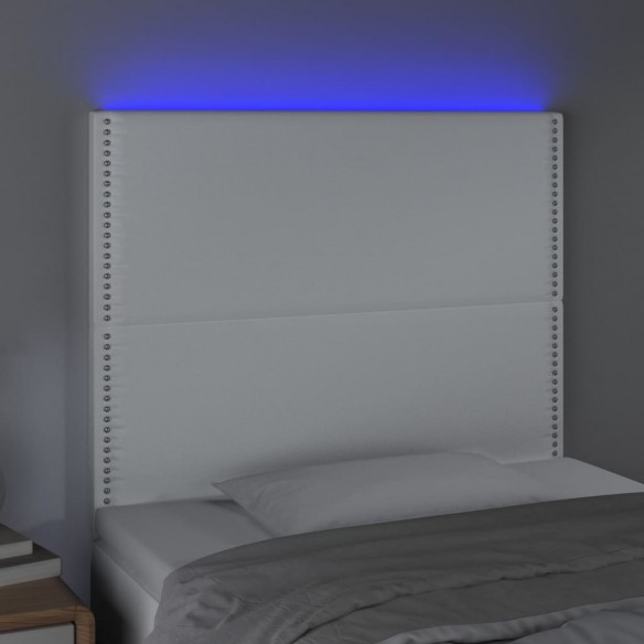 Tête de lit à LED Blanc 80x5x118/128 cm Similicuir