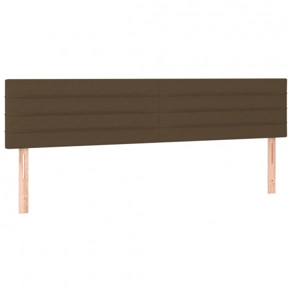 Tête de lit à LED Marron foncé 200x5x78/88 cm Tissu