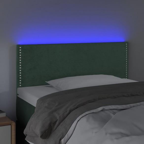 Tête de lit à LED Vert foncé 100x5x78/88 cm Velours