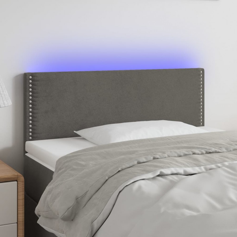 Tête de lit à LED Gris foncé 80x5x78/88 cm Velours