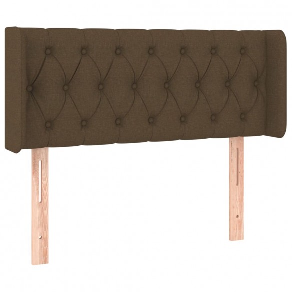 Tête de lit avec oreilles Marron Foncé 103x16x78/88 cm Tissu