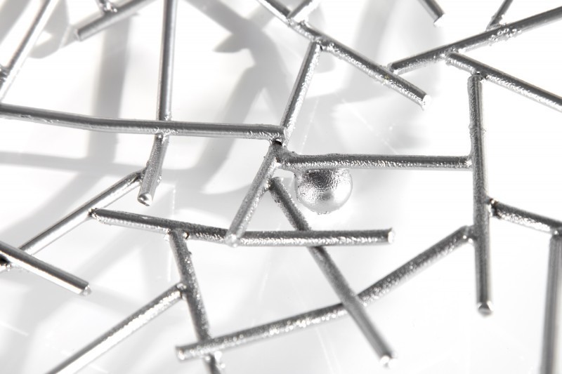 Corbeille de fruit moderne en métal argenté