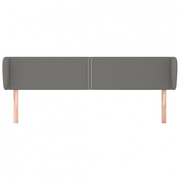 Tête de lit avec oreilles Gris foncé 203x23x78/88 cm Tissu