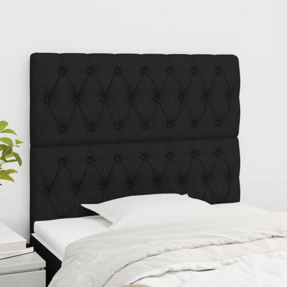 Têtes de lit 2 pcs Noir 100x7x78/88 cm Tissu