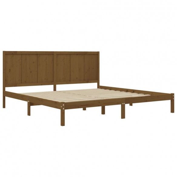 Cadre de lit Marron miel Bois de pin massif 200x200 cm