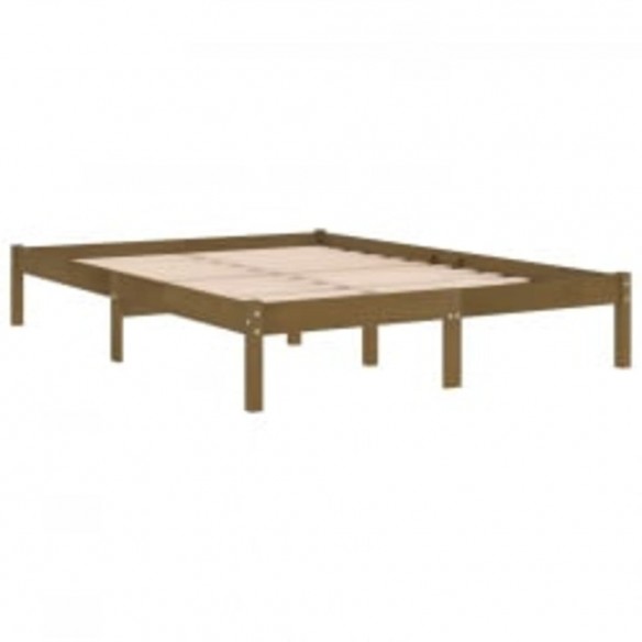 Cadre de lit Marron miel Bois massif 120x200 cm