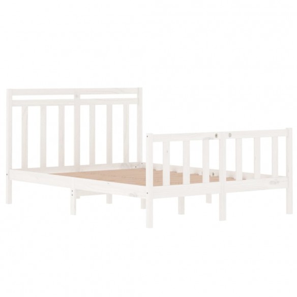 Cadre de lit Blanc Bois massif 120x190 cm Petit Double