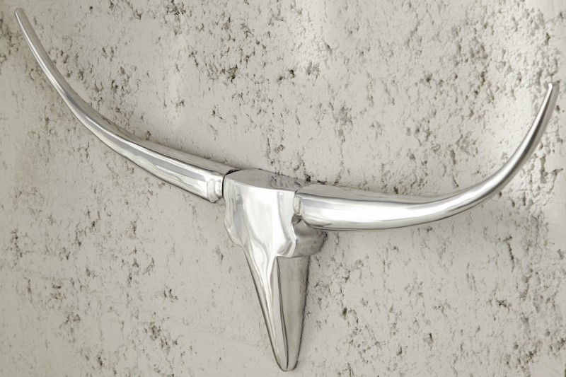 Trophée design Tête de taureau teinté argent