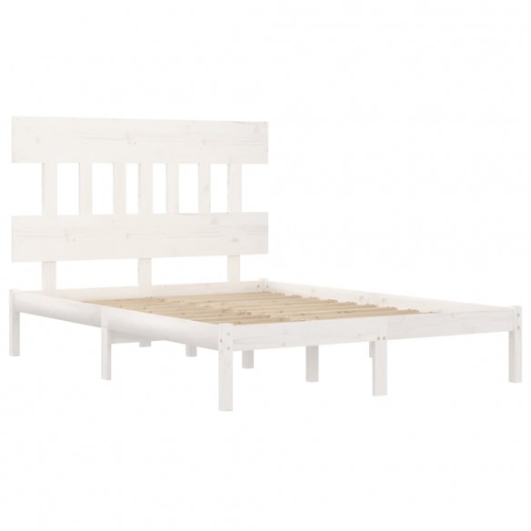 Cadre de lit Blanc Bois massif 120x200 cm