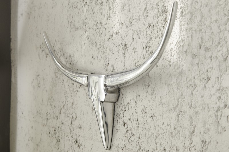 Trophée design Tête de taureau teinté argent