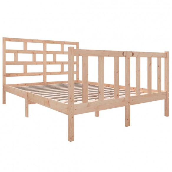 Cadre de lit Bois de pin massif 140x190 cm