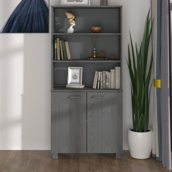 Buffet HAMAR Bois massif de pin Gris foncé