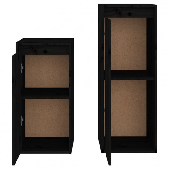 Meubles TV 2 pcs Noir Bois massif de pin