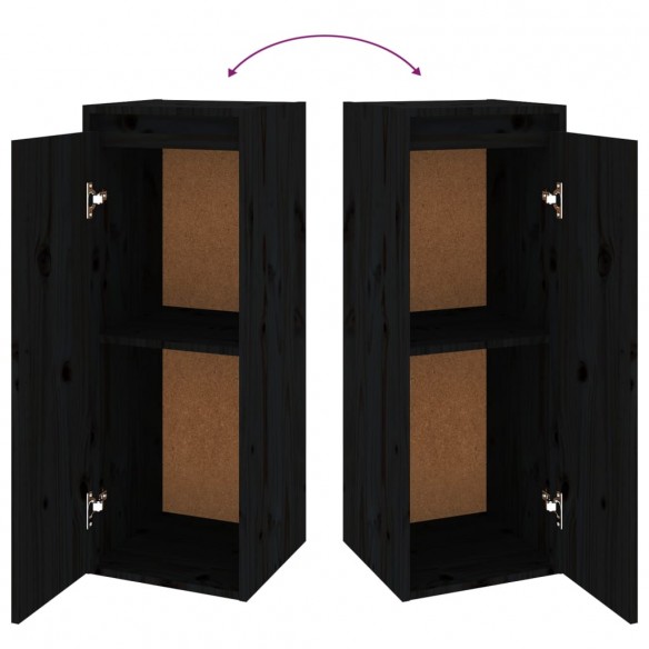 Meubles TV 2 pcs Noir Bois massif de pin