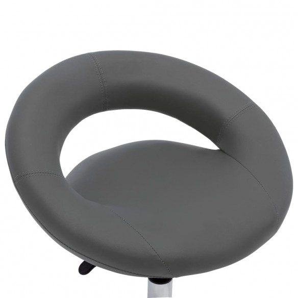 Chaise pivotante de salle à manger Gris Similicuir