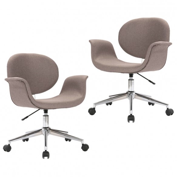 Chaises pivotantes à manger lot de 2 taupe tissu