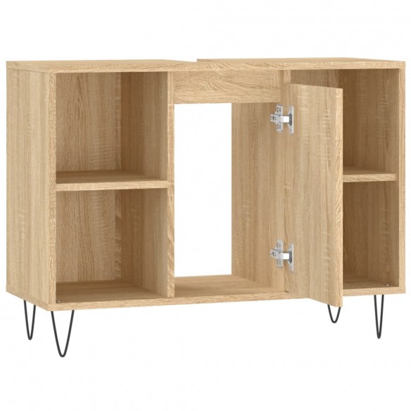 Armoire salle de bain chêne sonoma 80x33x60cm bois d'ingénierie