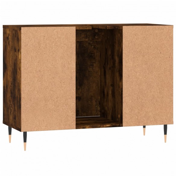 Armoire salle de bain chêne fumé 80x33x60cm bois d'ingénierie