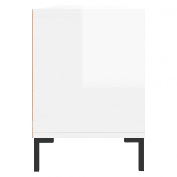 Meuble TV blanc brillant 150x30x44,5 cm bois d'ingénierie