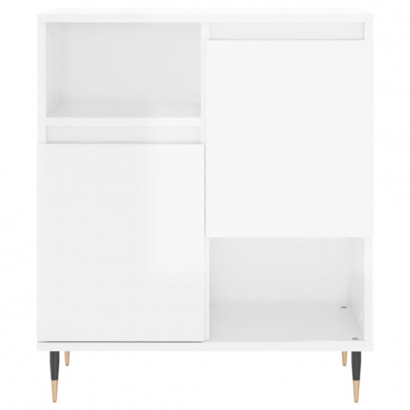 Buffet Blanc brillant 60x35x70 cm Bois d'ingénierie