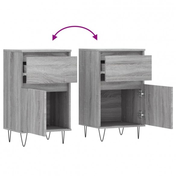 Buffets 2 pcs sonoma gris 40x35x70 cm bois d'ingénierie